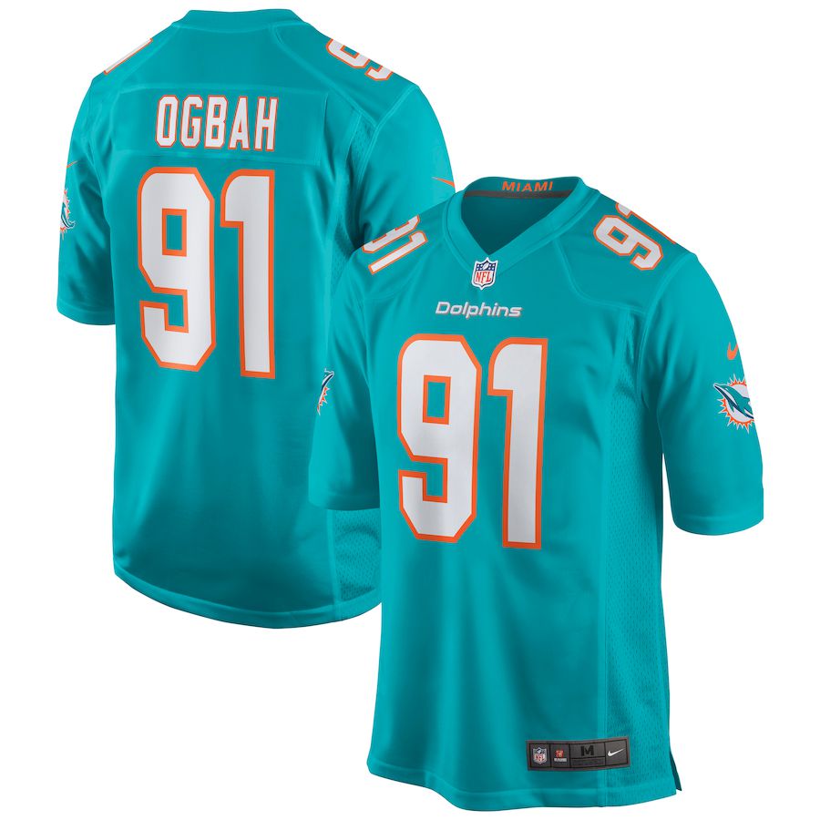 Men Miami Dolphins #91 Emmanuel Ogbah Nike Green Game NFL Jersey